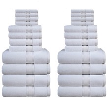 24 Piece Cotton Bathroom Towel Set